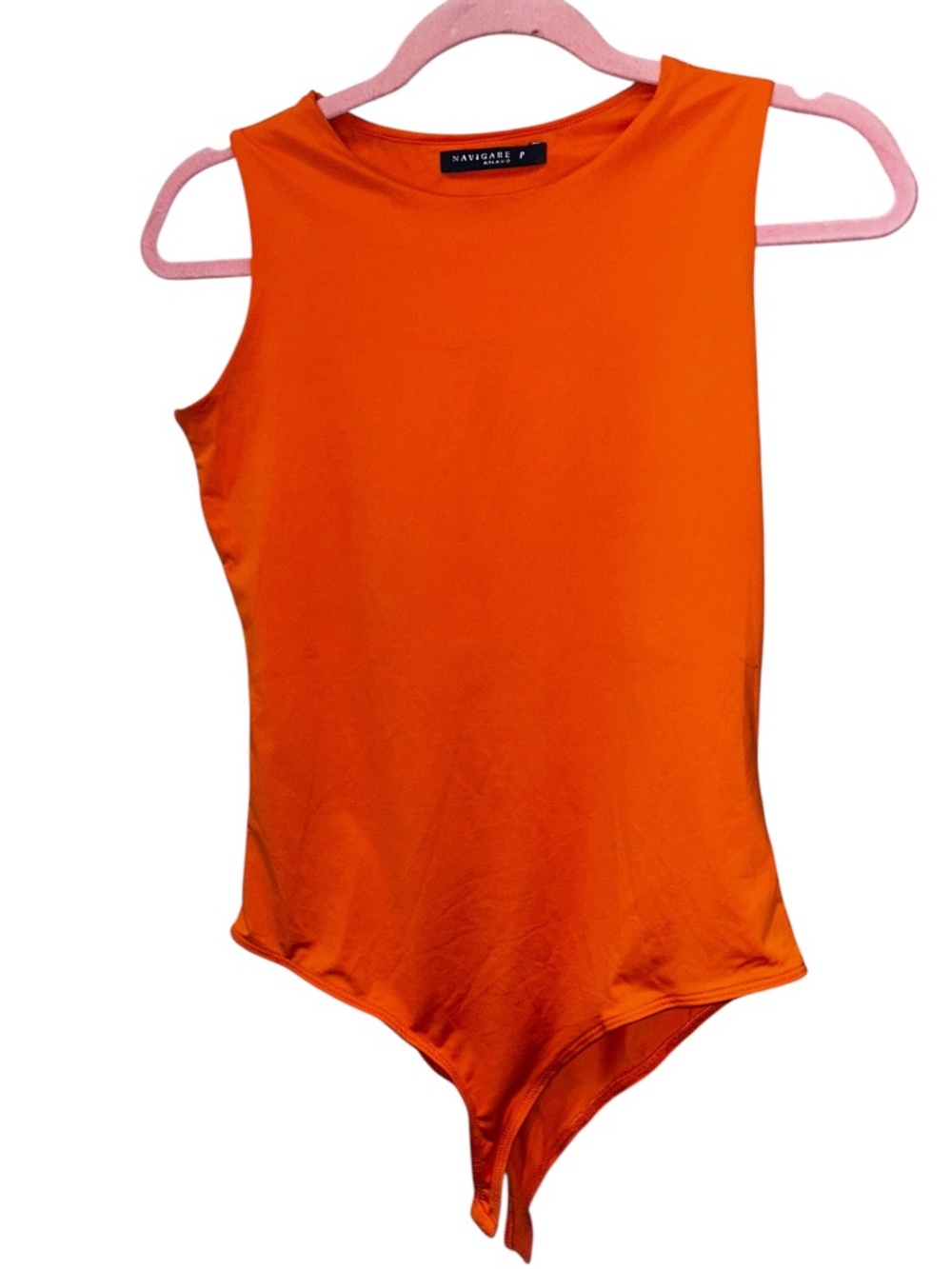 Navigare Milano Pumpkin Orange body suit tank shell top P S